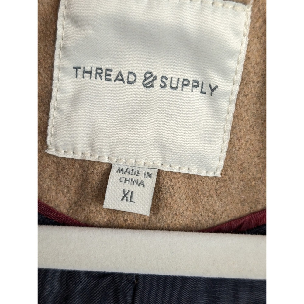 Thread Supply Camel Double Breasted Wool Peacoat … - image 7